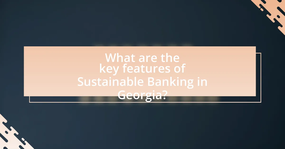 What are the key features of Sustainable Banking in Georgia?