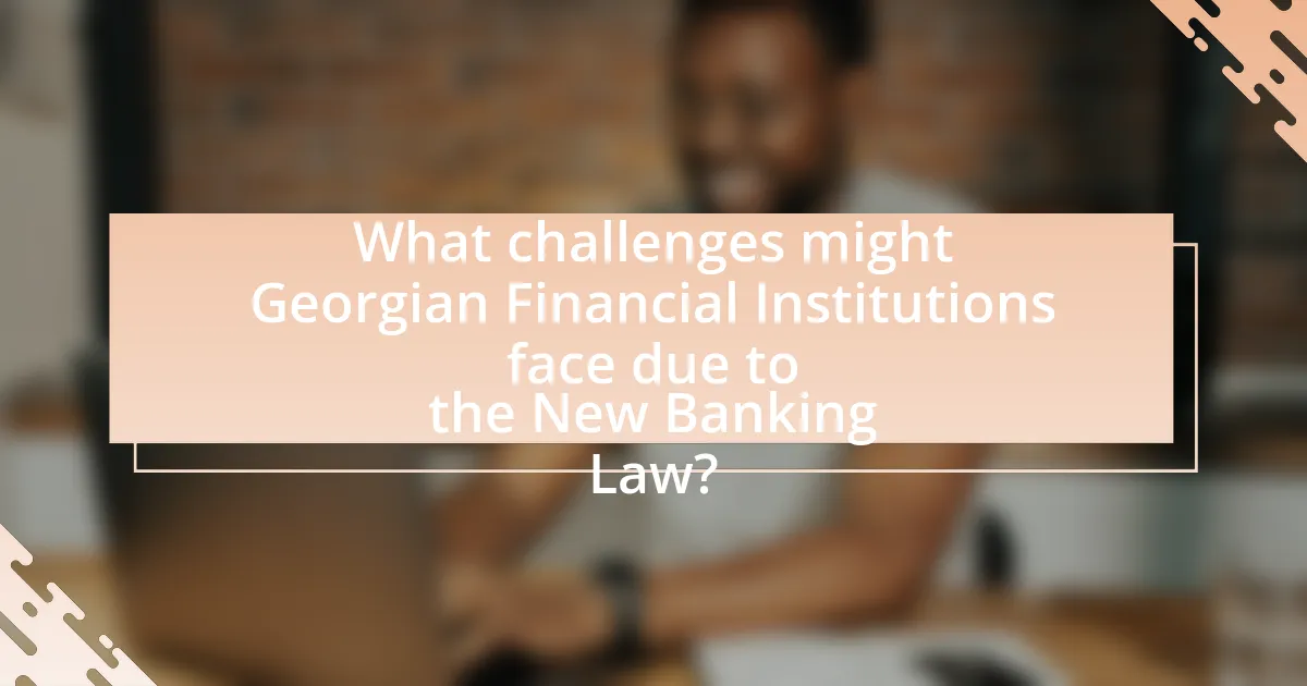 What challenges might Georgian Financial Institutions face due to the New Banking Law?