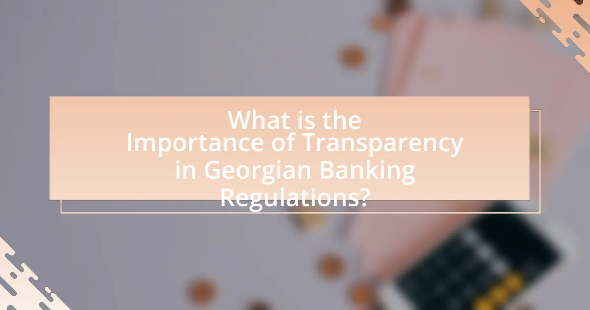What is the Importance of Transparency in Georgian Banking Regulations?