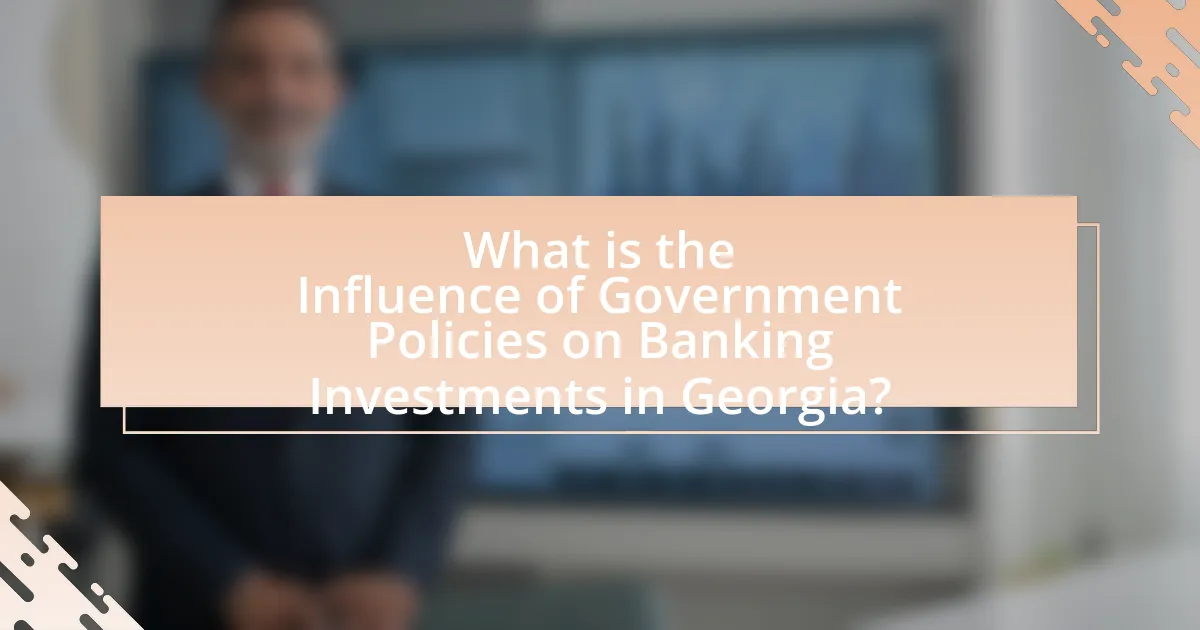 What is the Influence of Government Policies on Banking Investments in Georgia?