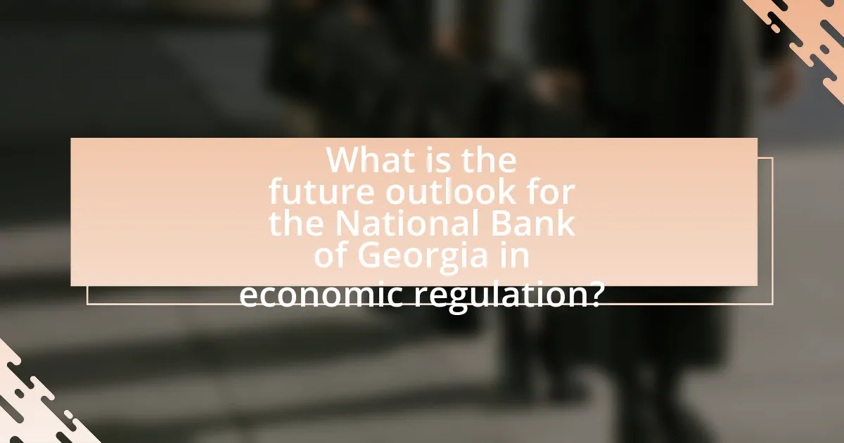 What is the future outlook for the National Bank of Georgia in economic regulation?