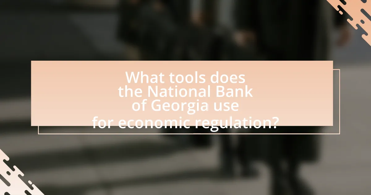What tools does the National Bank of Georgia use for economic regulation?